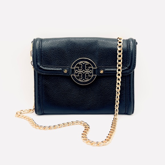 Tory Burch Handbags - Authentic Tory Burch Black Leather Clutch Wallet W/ Unbranded Chain